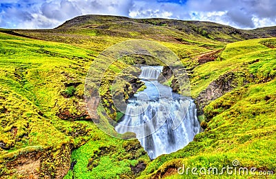 One of numerous waterfalls on the Skoga River - Iceland Stock Photo