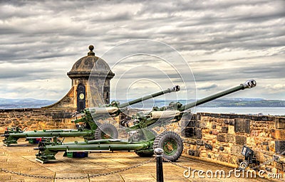 The One O'Clock Gun in Edinburgh Castle Stock Photo