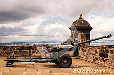 One o'clock gun at edinburgh castle, scotland Stock Photo