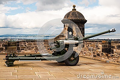 One o'clock gun at edinburgh castle, scotland Stock Photo