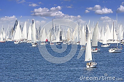 One oft Biggest sail boat regata in the world Stock Photo