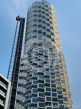 One Park Drive is a residential skyscraper currently under construction situated next to the Canary Wharf development on the Isle Editorial Stock Photo