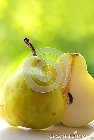 One pear and a half Stock Photo