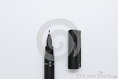 A one pen. A black pen. Stock Photo