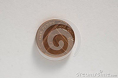 One penny coin isolated Stock Photo