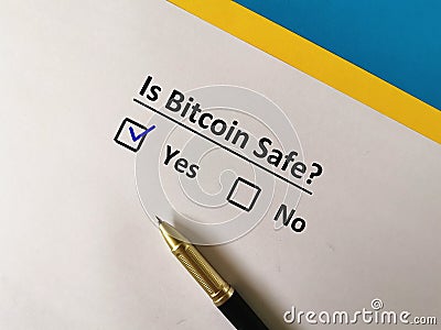 Questionnaire about Bitcoin Stock Photo