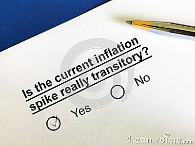 Questionnaire about inflation Stock Photo