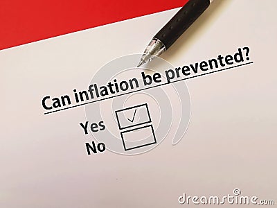 Questionnaire about inflation Stock Photo