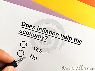 Questionnaire about inflation Stock Photo