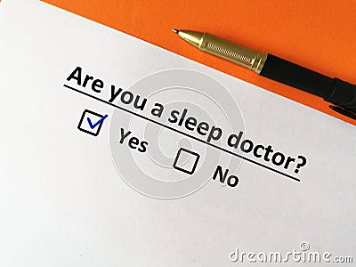 Questionnaire about specialist Stock Photo