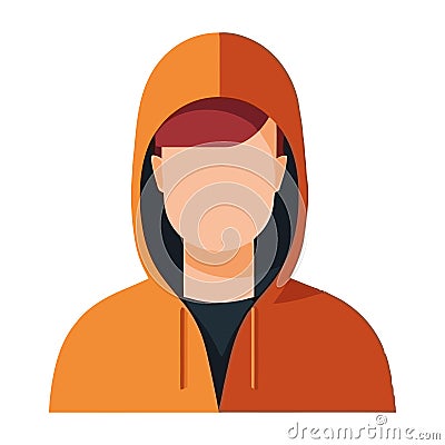 One person, hooded shirt, isolated vector illustration Vector Illustration