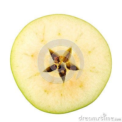 One Piece of slide green apple Stock Photo