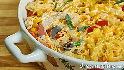 One Pot Turkey Mexican Pasta Stock Photo