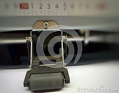 One of the print the media clamp rollers from a digital printing machine Stock Photo