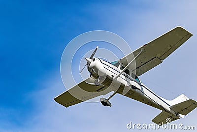 One private plane flying over Ireland Stock Photo