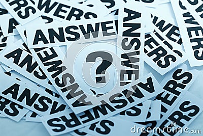 One question and many answers Stock Photo