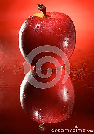 One red apple Stock Photo