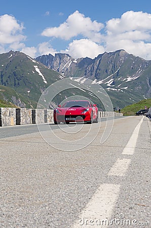 One of red Ferrari take part in the CAVALCADE 2018 event along t Editorial Stock Photo