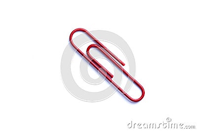 One Red Paper Clip Stock Photo
