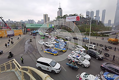 Crossroads traffic of Guiyang,China Editorial Stock Photo