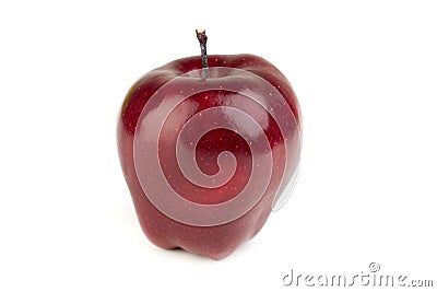 Ripe juicy red apple on a white background Stock Photo