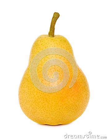 One ripe yellow pear (isolated) Stock Photo