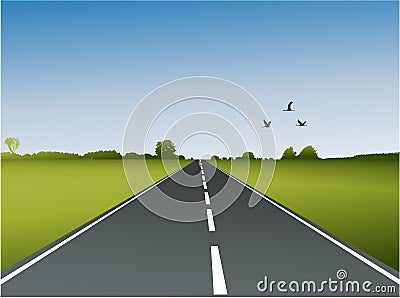 One road Vector Illustration