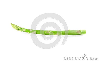 One separate asparagus on white background Stock Photo