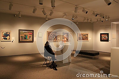 One of several exhibits in historic Memorial Art Gallery, Rochester, New York, 2017 Editorial Stock Photo