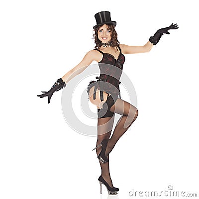 One burlesque dancer woman stripper showgirl Stock Photo