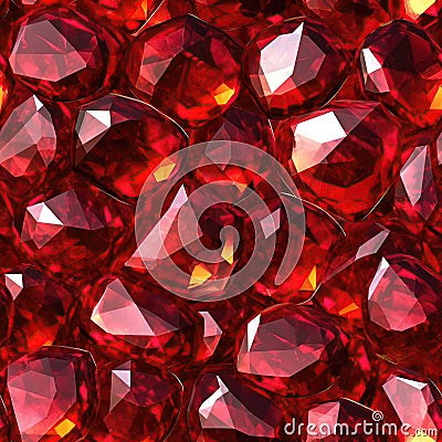 One Shine Ruby Macro Beautiful Texture Tile Seamless Background. Generative AI Stock Photo