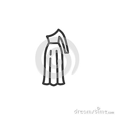 One shoulder dress line icon Vector Illustration