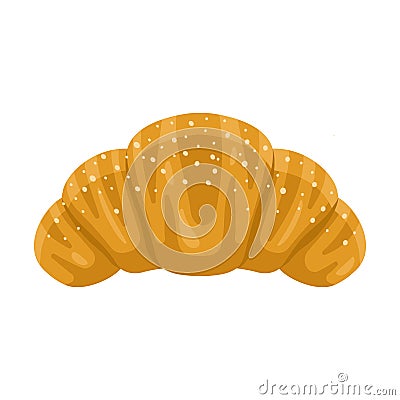 One single croissant. Colorful vector image Vector Illustration