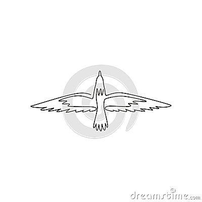 One single line drawing of cute albatross for clean the ocean campaign logo. Adorable sea bird mascot concept for save the Vector Illustration