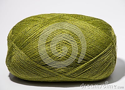 One skein of green yarn Stock Photo