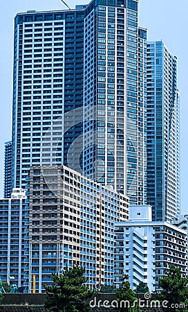 Skyscrapers of Tokyo in Japan Stock Photo