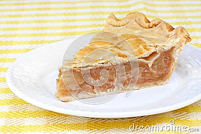 One slice of apple cinnamon pie Stock Photo