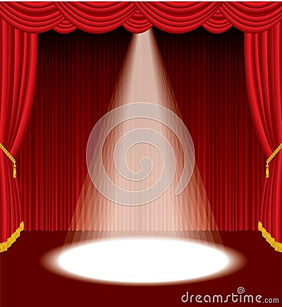 one spot on stage Vector Illustration