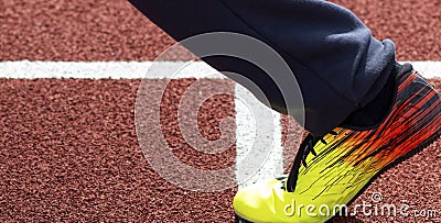 One sprinters spike shoe running Stock Photo