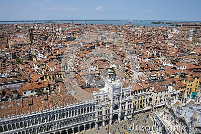 View from St Marks Campanile Tower in Venice Editorial Stock Photo