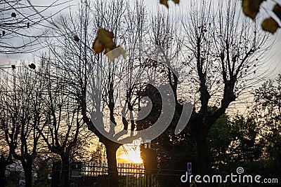 ONE SUNSET AT TERNI WALK Stock Photo