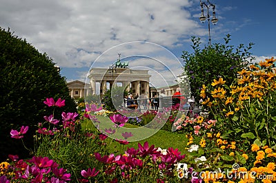 The Brandenburg Gate in Berlin. Stock Photo