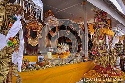 One of temple festival have lots barong and rangda Stock Photo