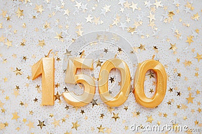 1500 one thousand five hundred followers card. Template for social networks, blogs. Festive Background Stock Photo