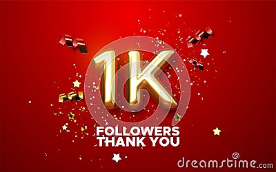 One thousand. Thank you followers Vector Illustration