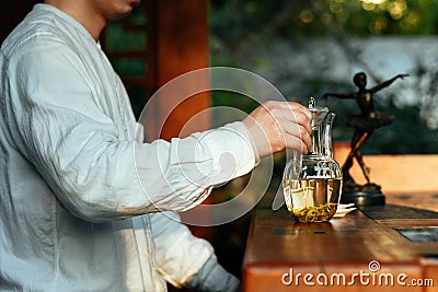 One of the three largest non-alcoholic beverages in the world for Chinese green tea Stock Photo