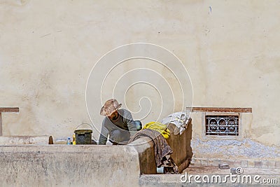 Traditional Chouara Tannery in Fez, Morocco Editorial Stock Photo