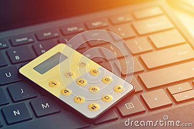 One-time safe password, internet banking token. Close up of digipass on computer keyboard Stock Photo