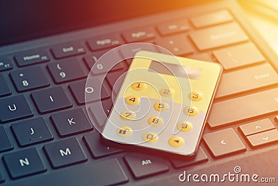 One-time safe password, internet banking token. Close up of digipass on computer keyboard Stock Photo