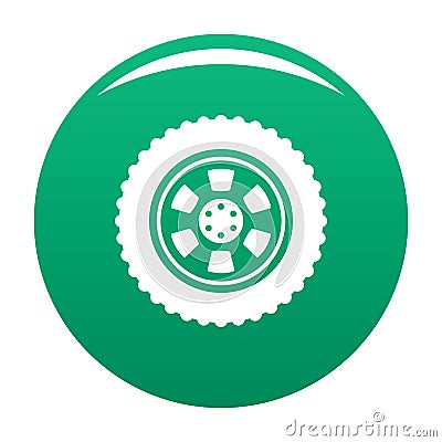 One tire icon vector green Vector Illustration